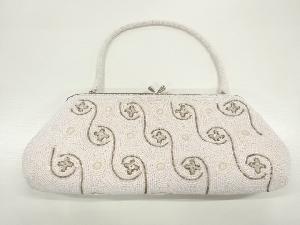 アンティーク　ビーズ花模様バッグ